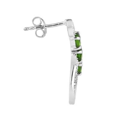 BUY CHROME DIOPSIDE GEMSTONE EARRINGS IN 925 STERLING SILVER – WHOLESALE EXPORTER